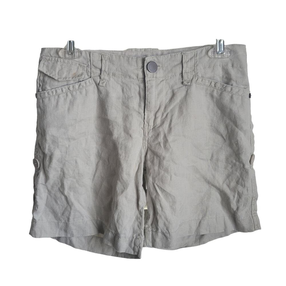 Gianni Bini Linen Shorts Size 23 100% Linen White‎ Colored Good Condition